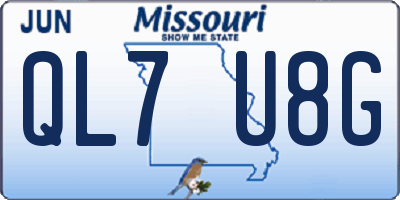 MO license plate QL7U8G