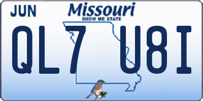 MO license plate QL7U8I