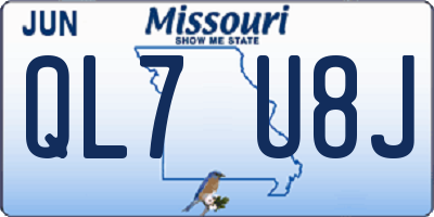MO license plate QL7U8J