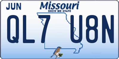 MO license plate QL7U8N