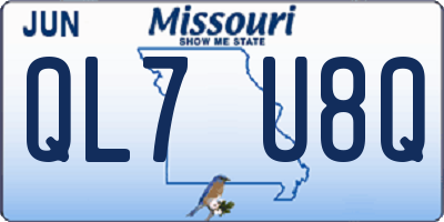 MO license plate QL7U8Q