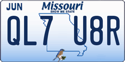MO license plate QL7U8R