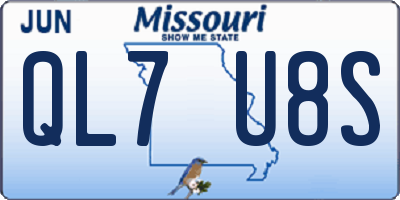 MO license plate QL7U8S