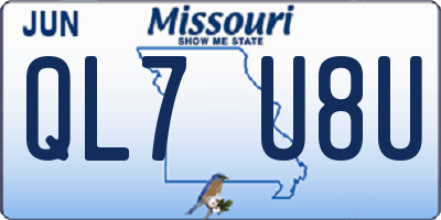 MO license plate QL7U8U