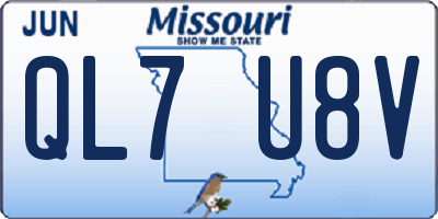 MO license plate QL7U8V