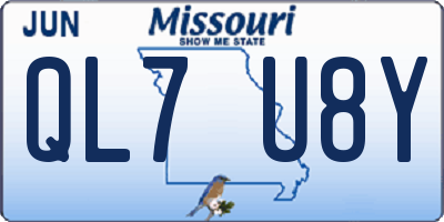 MO license plate QL7U8Y