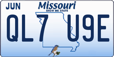 MO license plate QL7U9E
