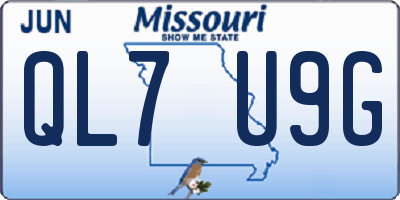MO license plate QL7U9G