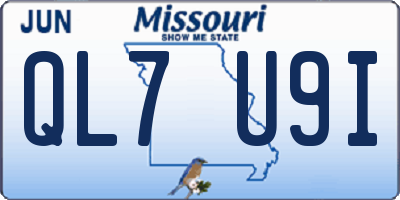 MO license plate QL7U9I