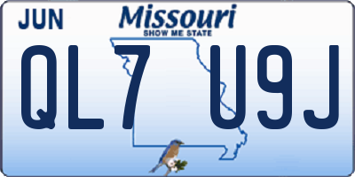 MO license plate QL7U9J