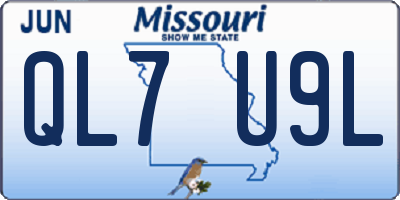 MO license plate QL7U9L