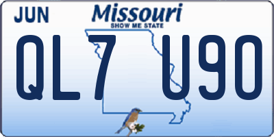 MO license plate QL7U9O
