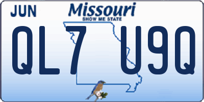 MO license plate QL7U9Q