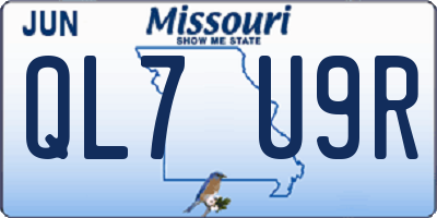MO license plate QL7U9R