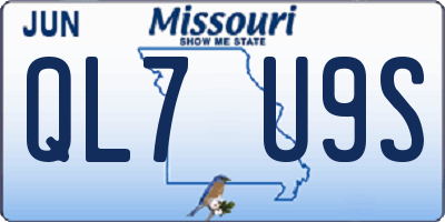 MO license plate QL7U9S