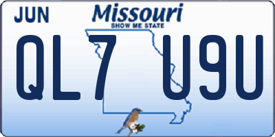 MO license plate QL7U9U