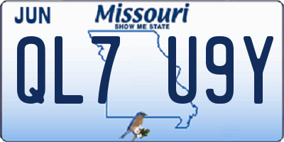 MO license plate QL7U9Y