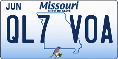 MO license plate QL7V0A