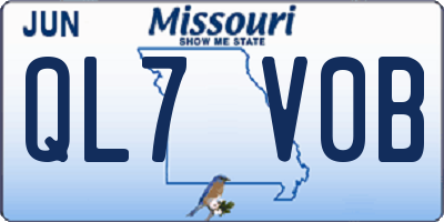 MO license plate QL7V0B