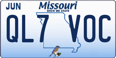 MO license plate QL7V0C