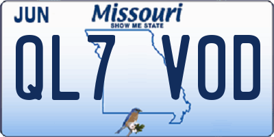 MO license plate QL7V0D