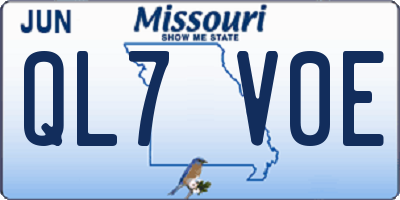 MO license plate QL7V0E