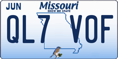 MO license plate QL7V0F