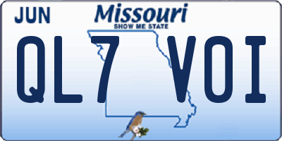 MO license plate QL7V0I