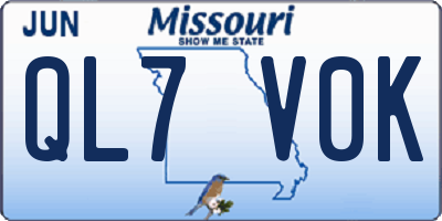 MO license plate QL7V0K