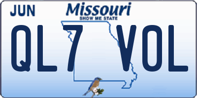 MO license plate QL7V0L