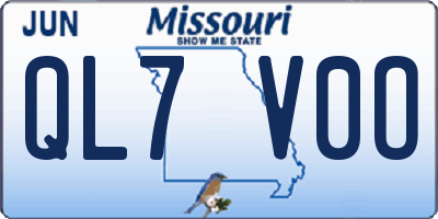 MO license plate QL7V0O