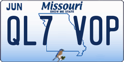 MO license plate QL7V0P