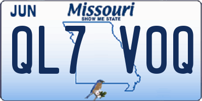 MO license plate QL7V0Q
