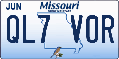 MO license plate QL7V0R