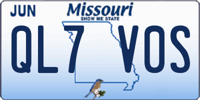 MO license plate QL7V0S