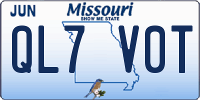 MO license plate QL7V0T
