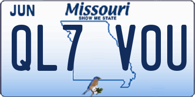 MO license plate QL7V0U