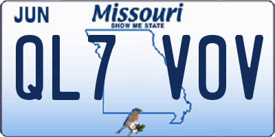 MO license plate QL7V0V
