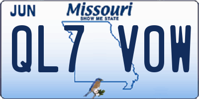 MO license plate QL7V0W