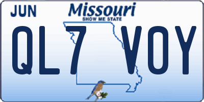 MO license plate QL7V0Y