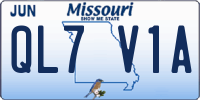 MO license plate QL7V1A