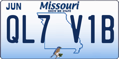 MO license plate QL7V1B