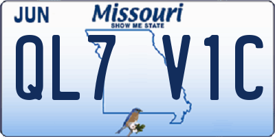 MO license plate QL7V1C