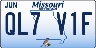 MO license plate QL7V1F