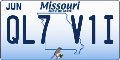 MO license plate QL7V1I