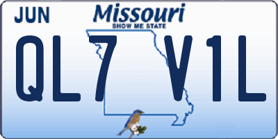 MO license plate QL7V1L