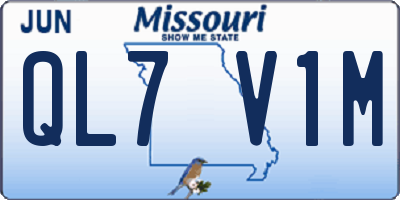 MO license plate QL7V1M