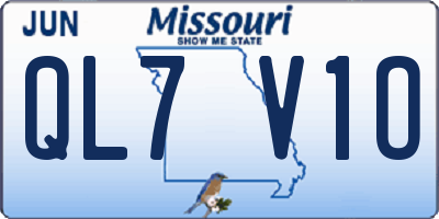 MO license plate QL7V1O