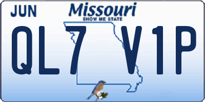 MO license plate QL7V1P