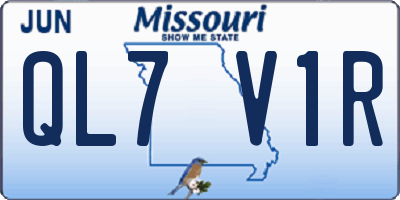 MO license plate QL7V1R